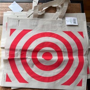 Target Red Bullseye Canvas Tote Bag -pack of 4 brand new